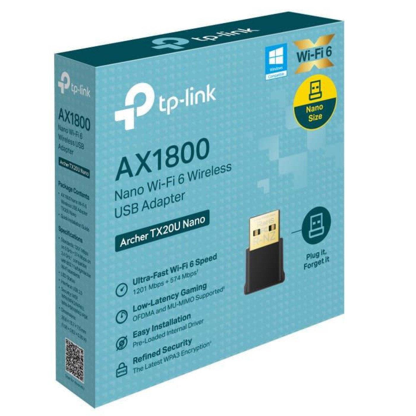 WiFi-адаптер TP-Link Archer TX20U Nano AX1800 USB 2.0 (ARCHER-TX20U-NANO)