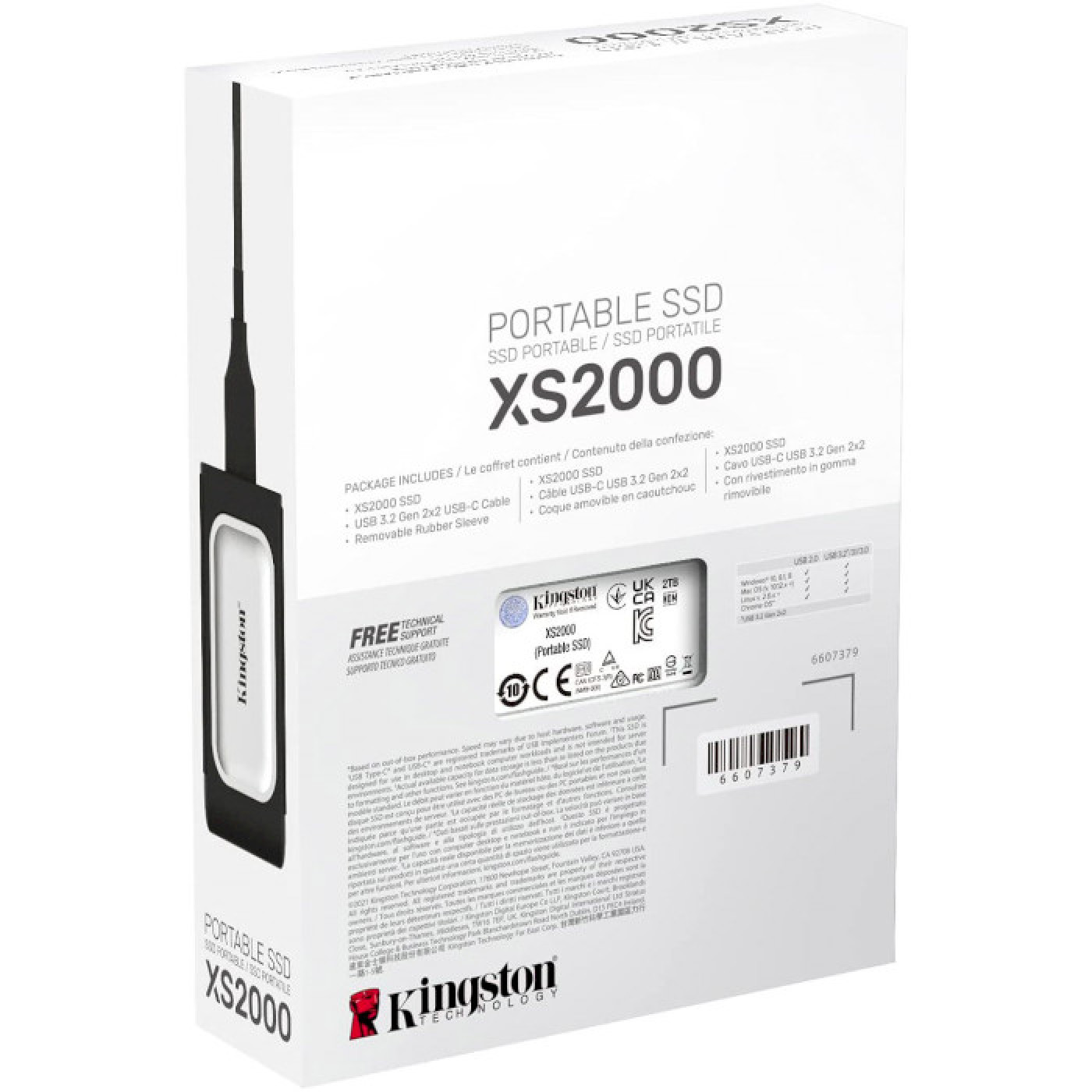Накопитель SSD Kingston SSD 4TB USB 3.2 Gen 2x2 Type-C XS2000 (SXS2000/4000G)