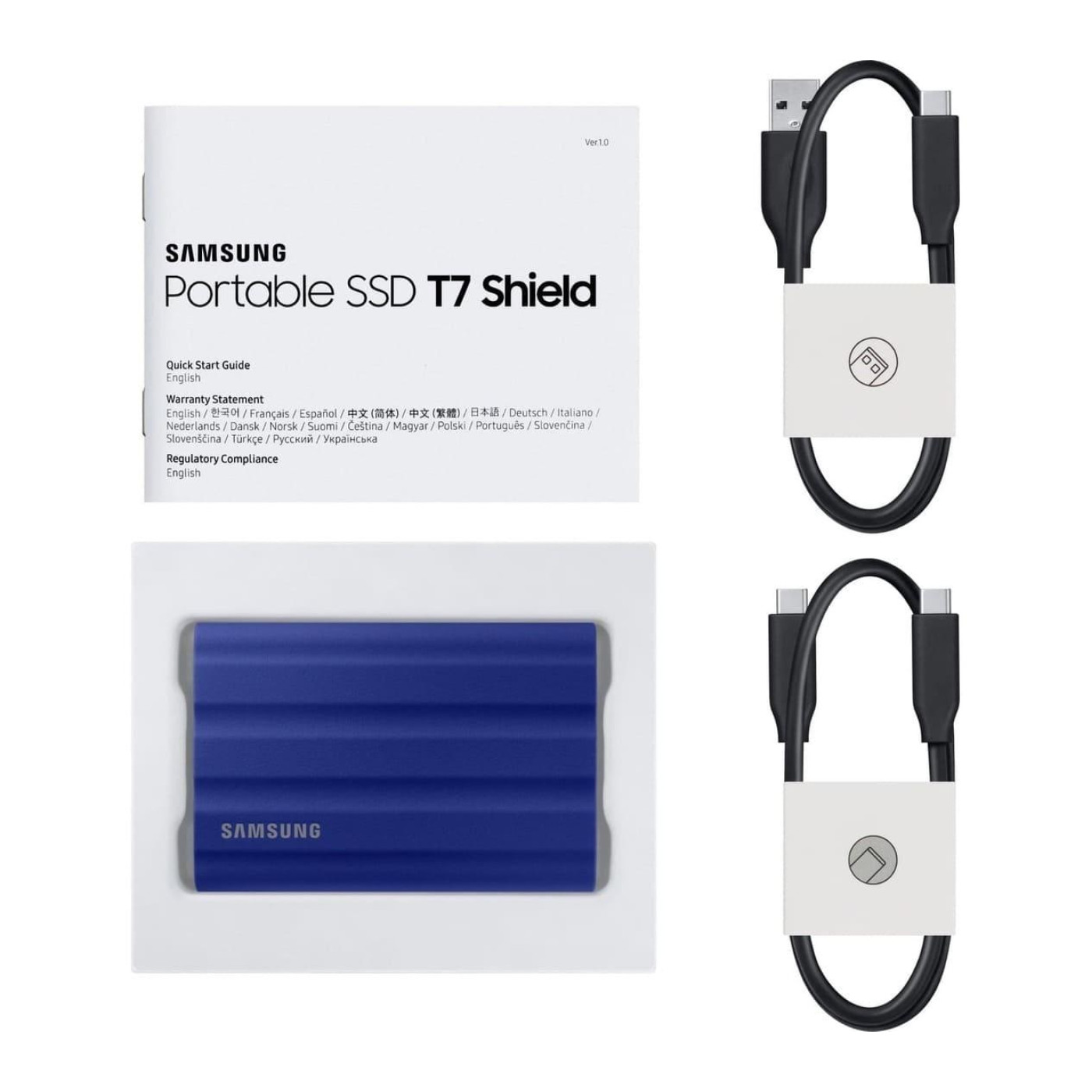 Портативний SSD Samsung 2TB USB 3.2 Gen 2 Type-C T7 Shield