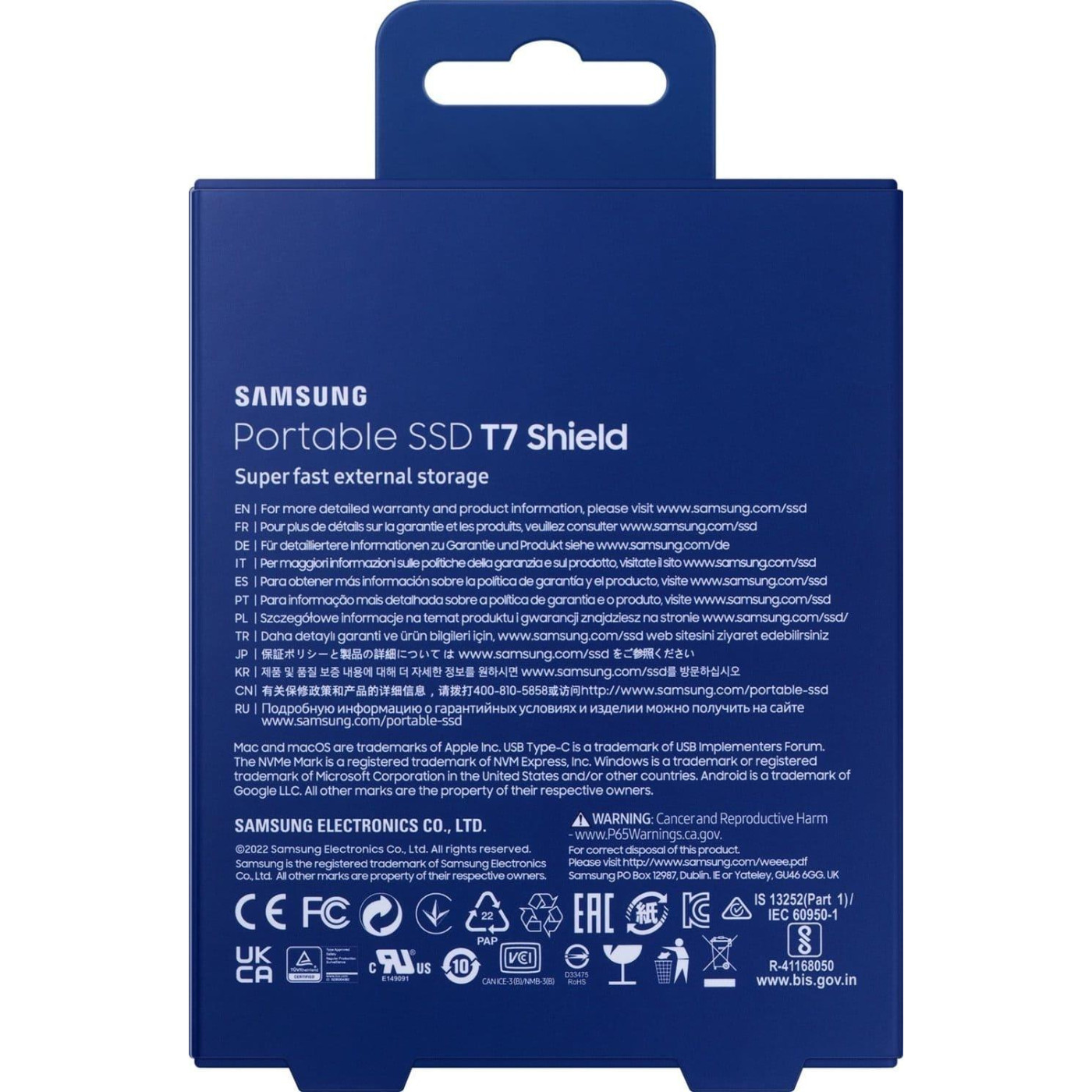 Портативний SSD Samsung 2TB USB 3.2 Gen 2 Type-C T7 Shield