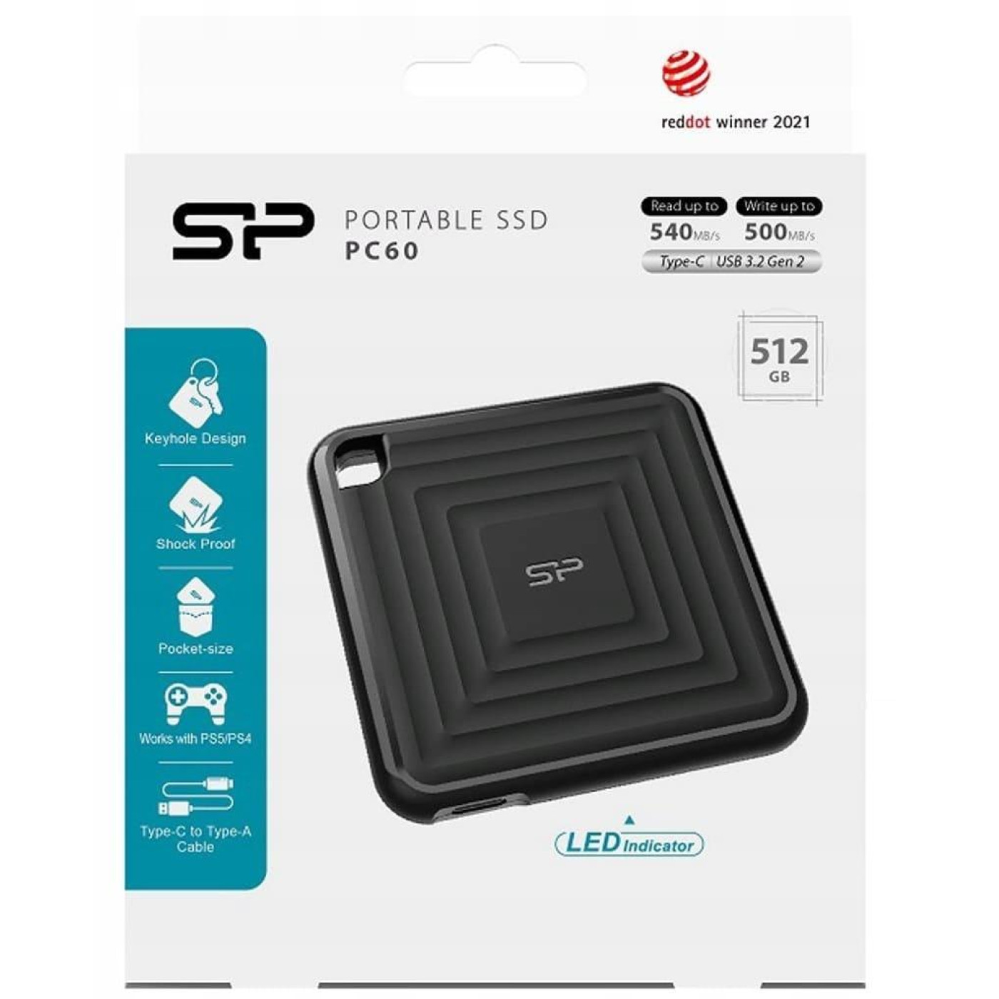 Накопитель SSD Silicon Power SSD 256G TypeC PC60 240 250 (SP256GBPSDPC60CK)