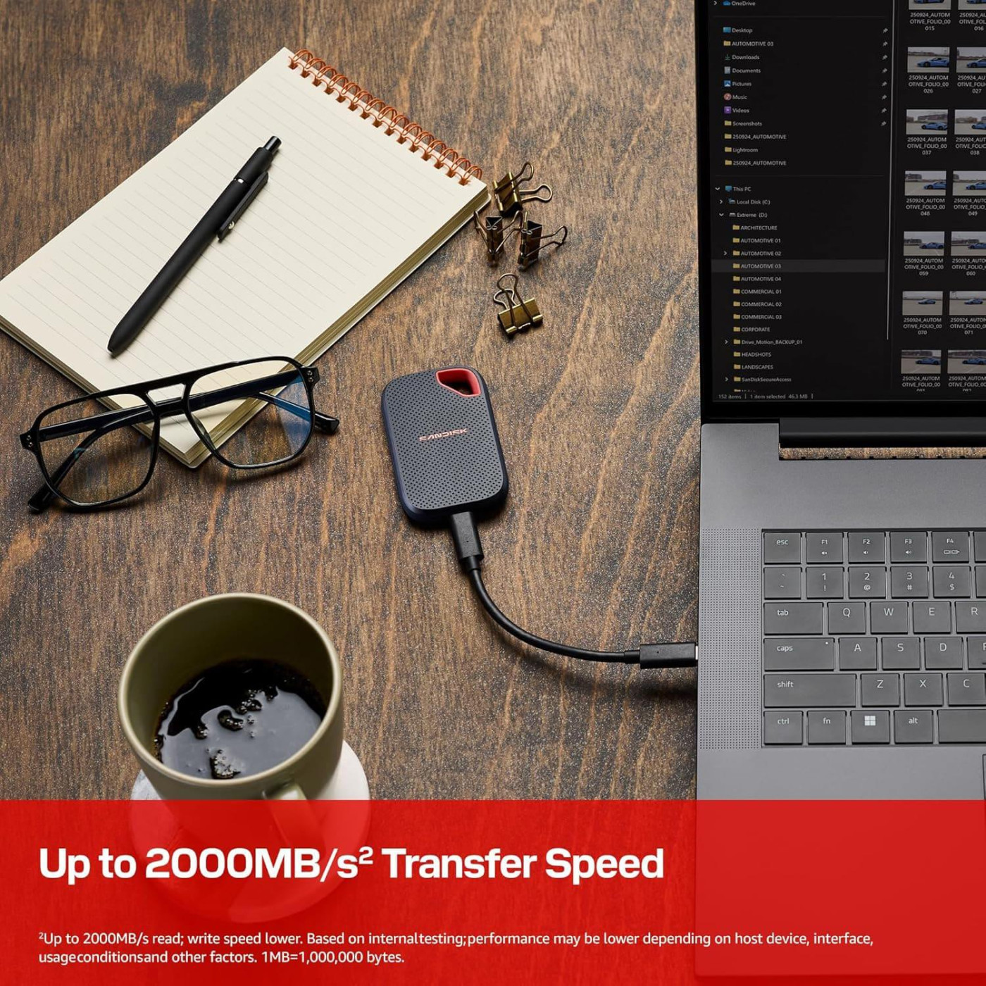Накопитель SSD Sandisk SSD 1TB USB 3.2 (SDSSDE70-1T00-G25)