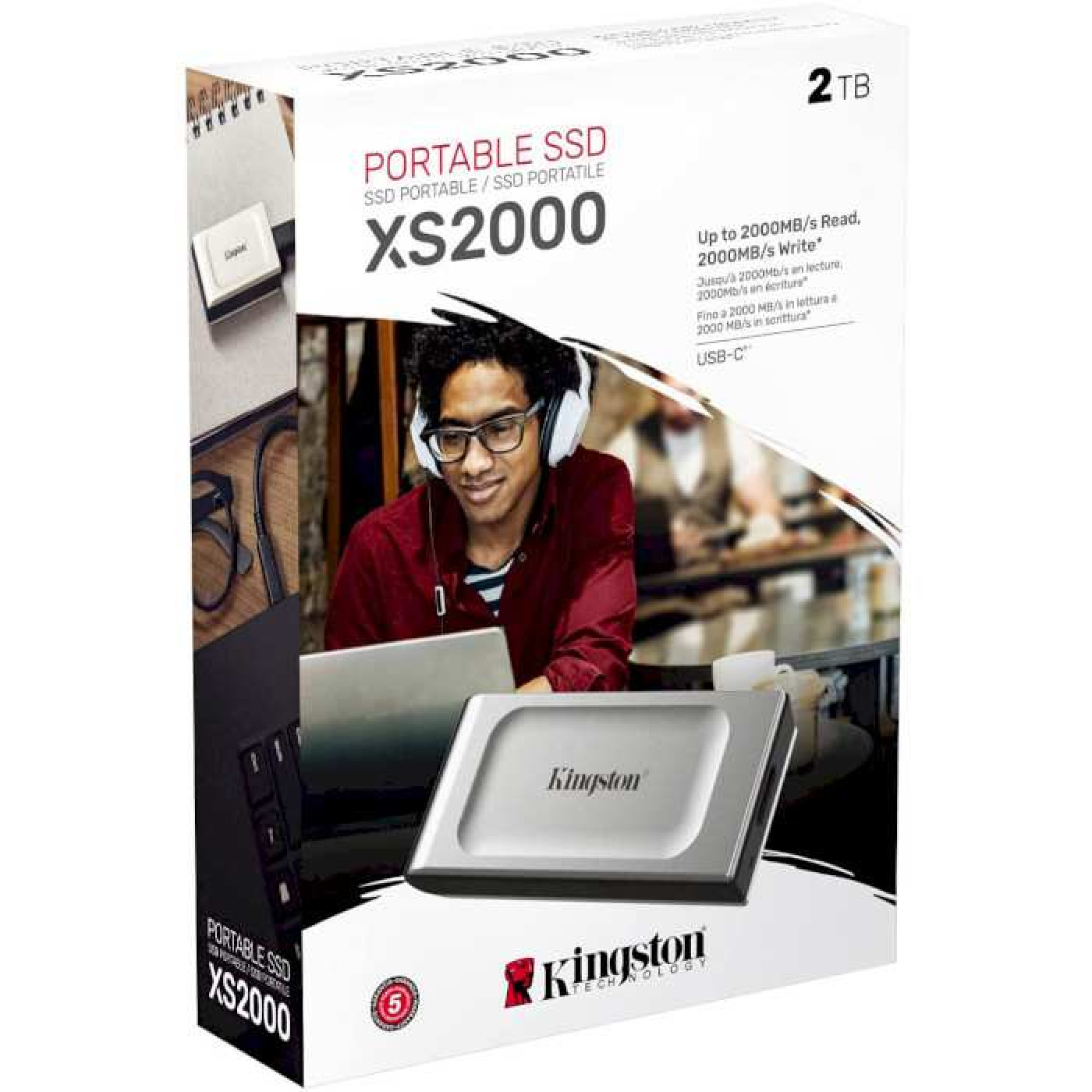 Накопитель SSD Kingston SSD Portable USB 2.0ТB XS2000 Silver (SXS2000/2000G)