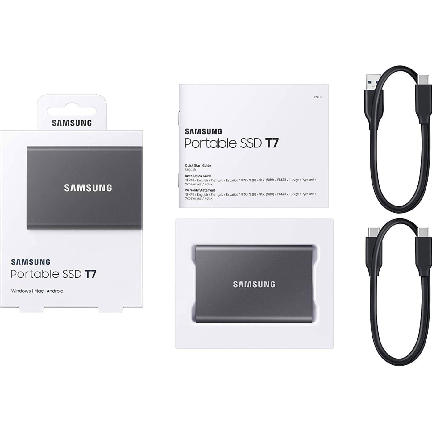 Накопичувач SSD Samsung SSD 1TB T7 USB 3.2 1000 980 (MU-PC1T0T/WW)