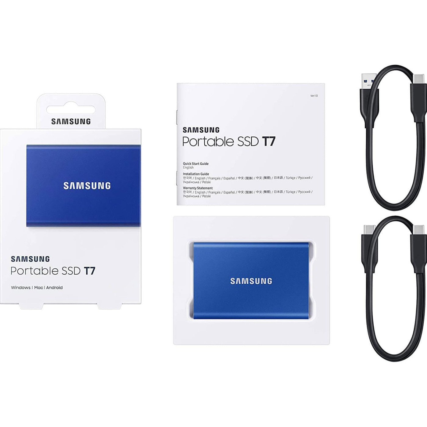 Накопичувач SSD Samsung SSD T7 2 TB Indigo Blue (MU-PC2T0H/WW)