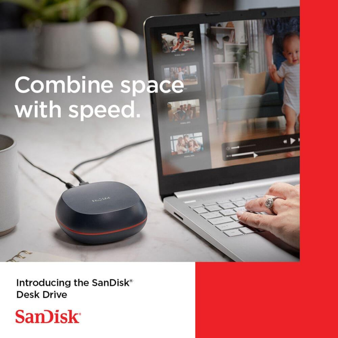 Накопитель SSD Sandisk Desk Drive 4TB USB Type-C Desktop External SSD, up to 1000MB/s, High-capacity Solid State Drive (SDSSDT40-4T00-EM25)