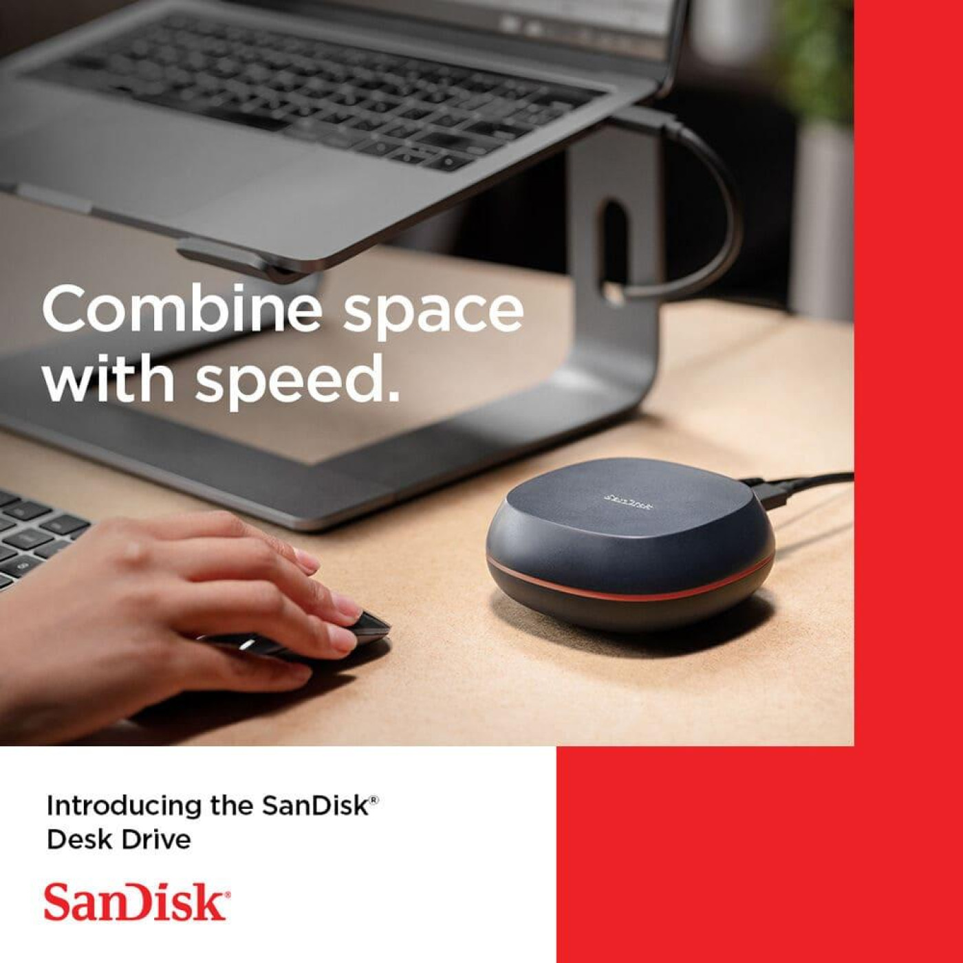 Накопитель SSD Sandisk Desk Drive 4TB USB Type-C Desktop External SSD, up to 1000MB/s, High-capacity Solid State Drive (SDSSDT40-4T00-EM25)