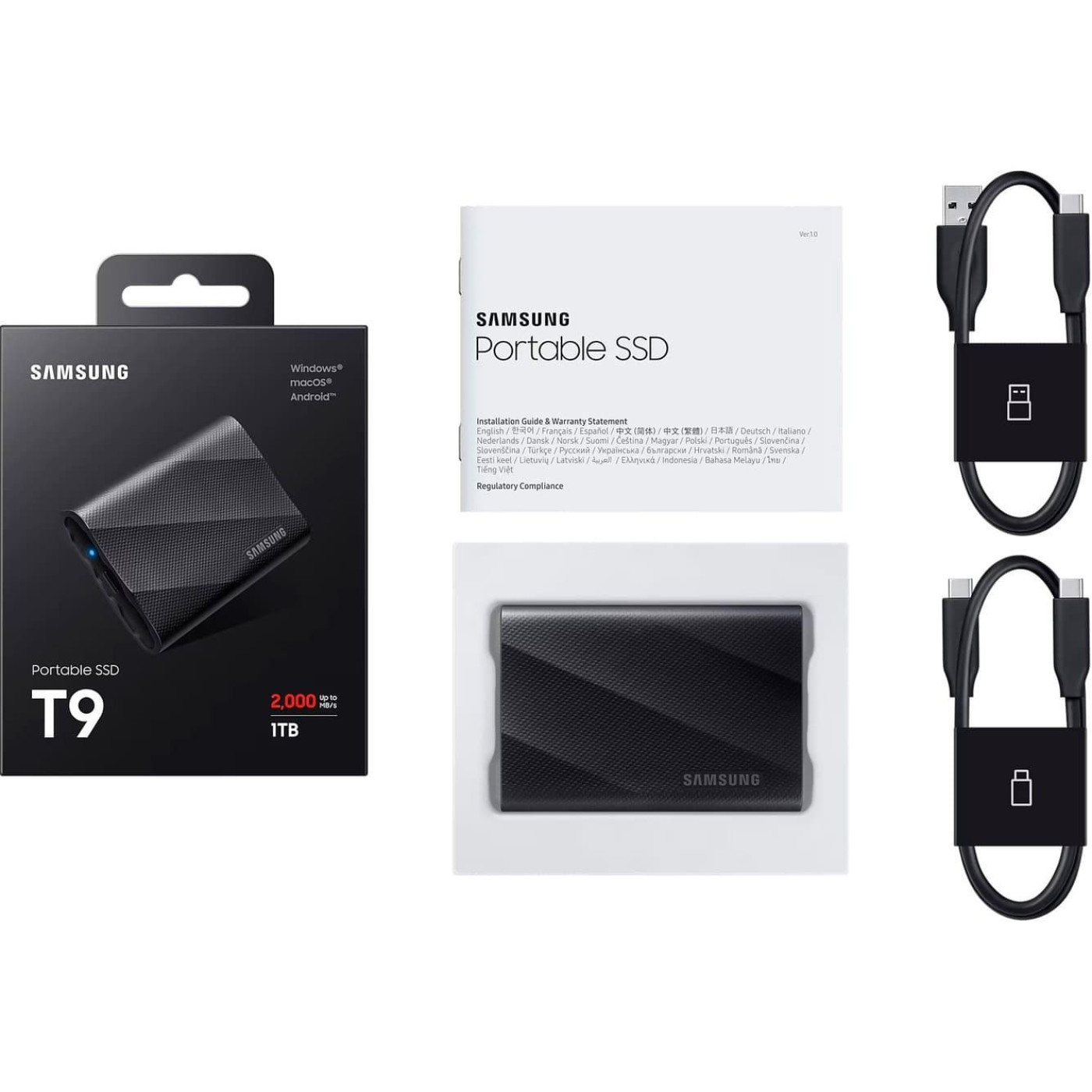 Накопичувач SSD Samsung SSD накопитель 1TB T9 Black (MU-PG1T0B/EU)