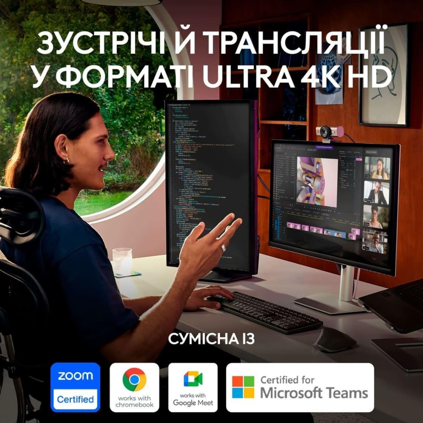 Веб-камера Logitech MX Brio 4K Plate Grey (960-001554)