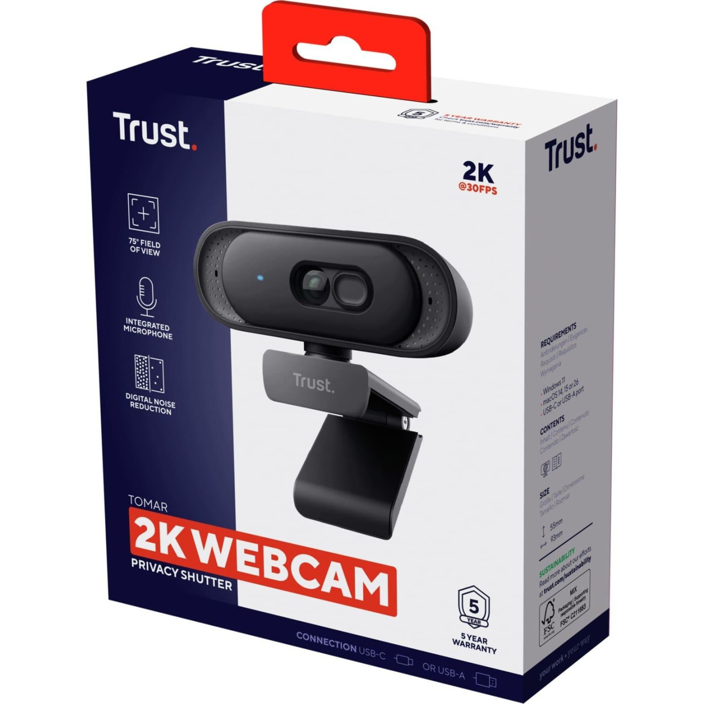 Веб-камера Trust Tomar 2K QHD 30 fps Black (26141_TRUST)