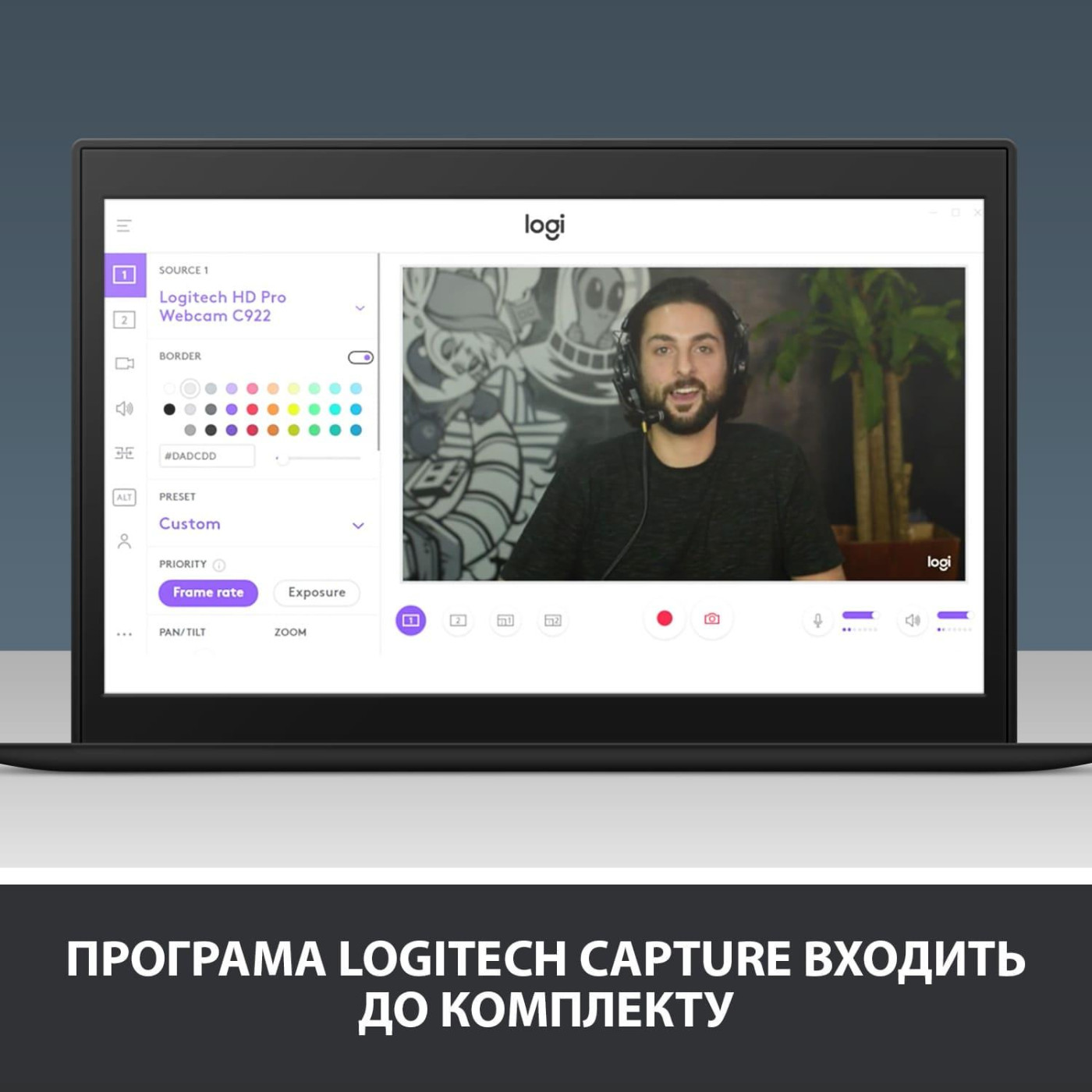 Веб-камера Logitech C922 Pro Stream FullHD Black (960-001088)