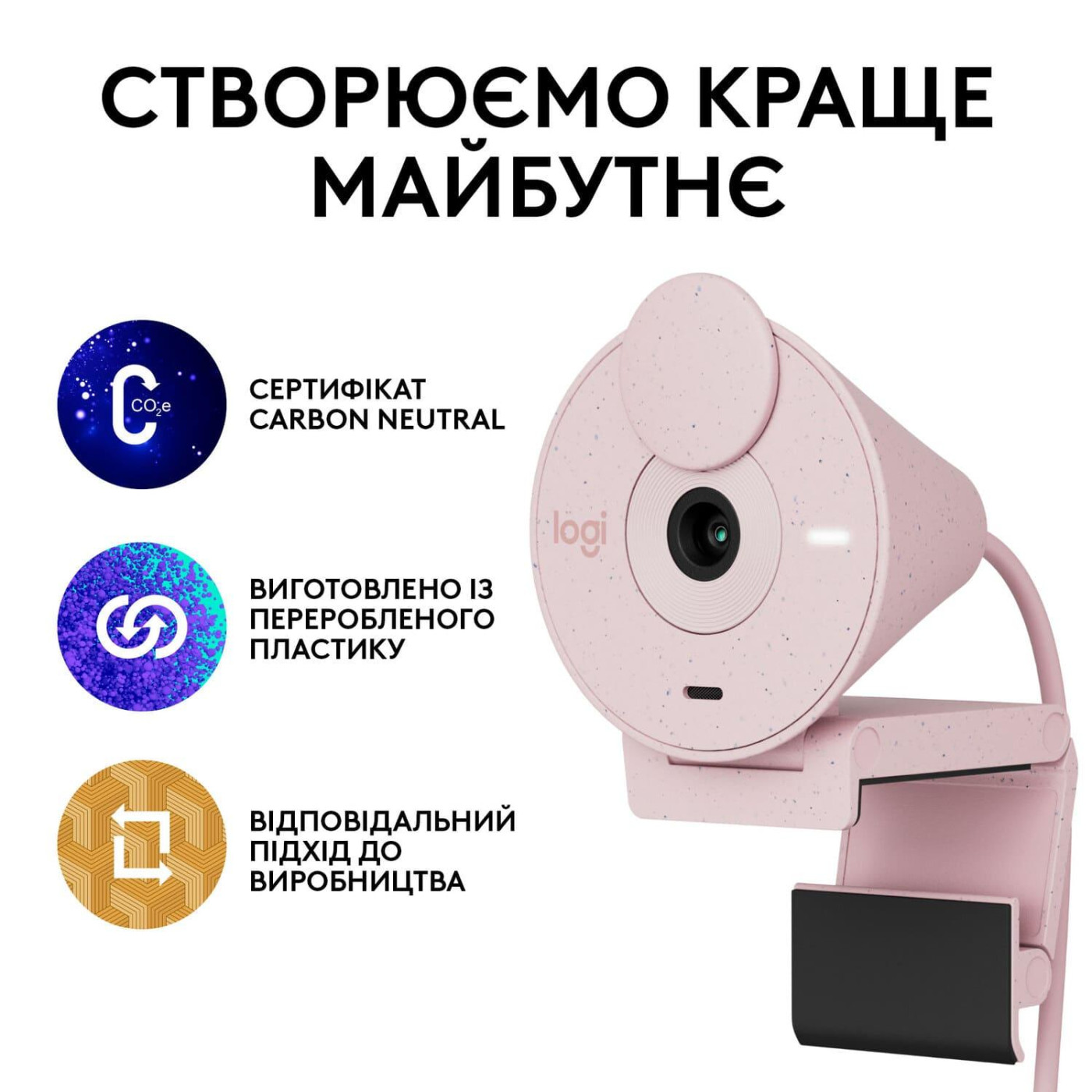 Веб-камера Logitech Brio 300 Full HD Rose (960-001448)