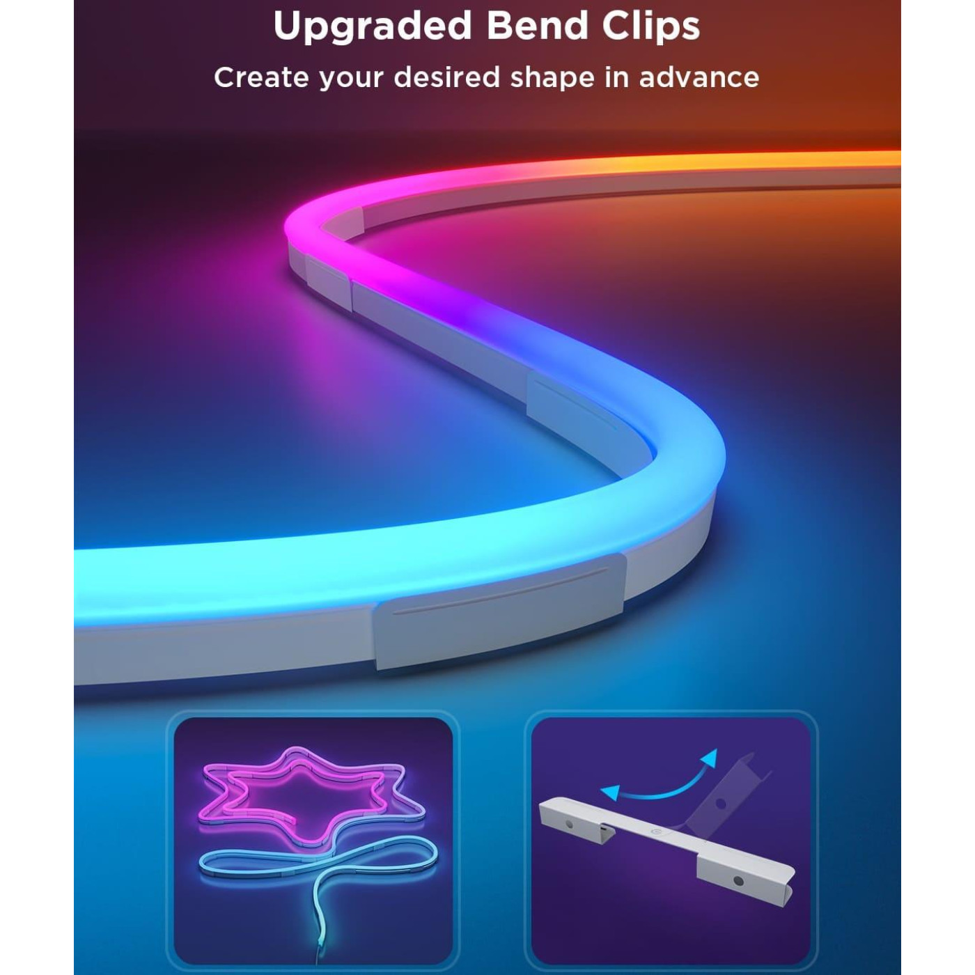 Стрічка світлодіодна розумна Govee H61D3 Neon Rope Light 2, 5м, RGBIC, WI-FI/Bluetooth, білий