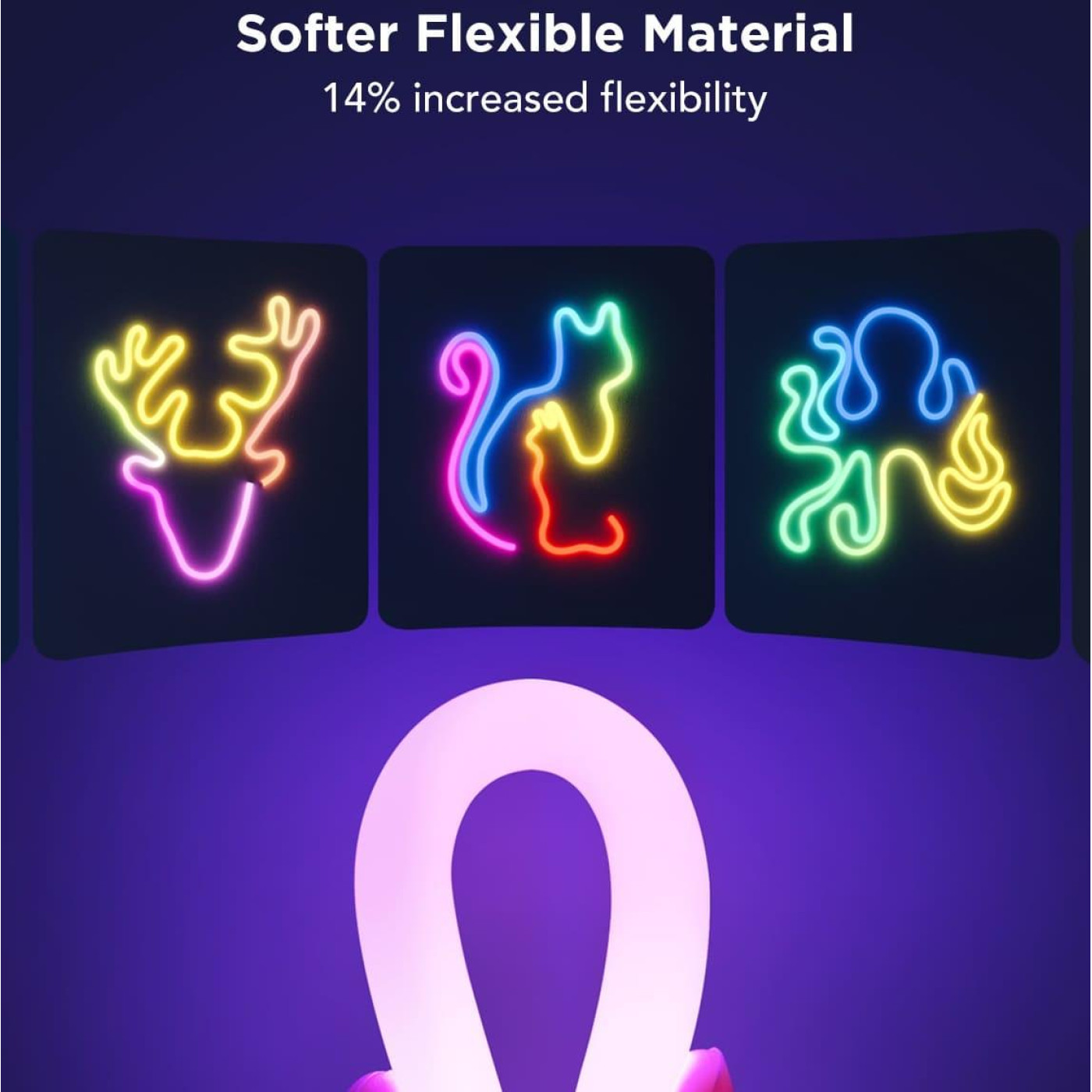 Стрічка світлодіодна розумна Govee H61D3 Neon Rope Light 2, 5м, RGBIC, WI-FI/Bluetooth, білий