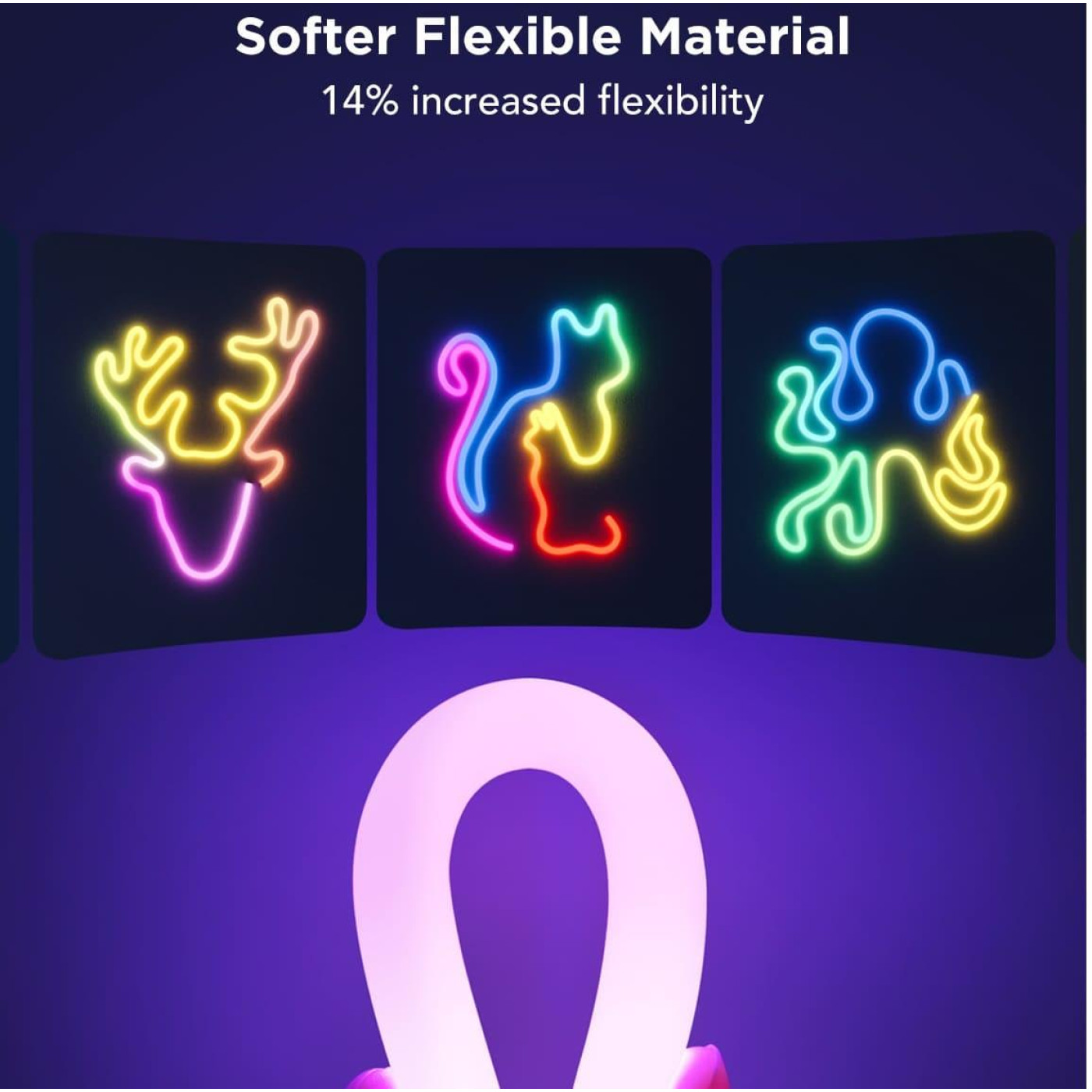 Стричка свитлодиодна розумна Govee H61D3 Neon Rope Light 2, 3м, RGBIC, WI-FI/Bluetooth, билий