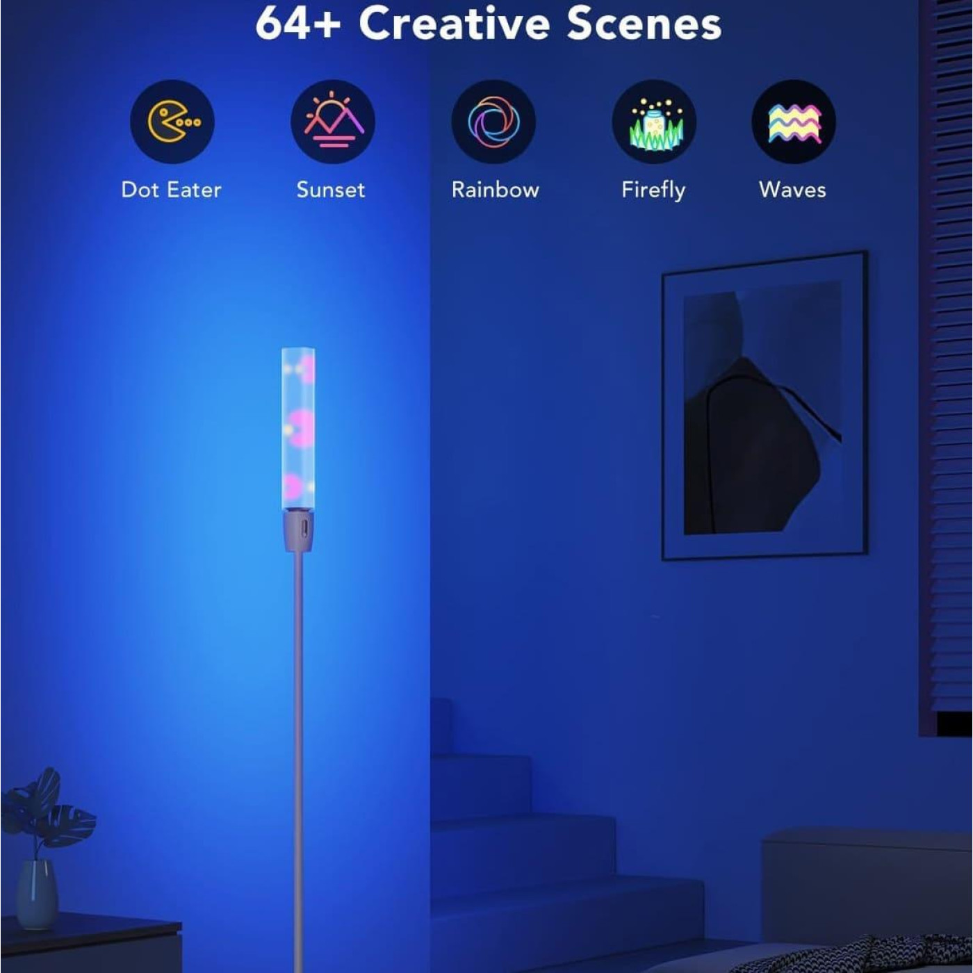 Торшер розумний Govee H6078, 1500Lm, RGBICW, WI-FI/Bluetooth, білий