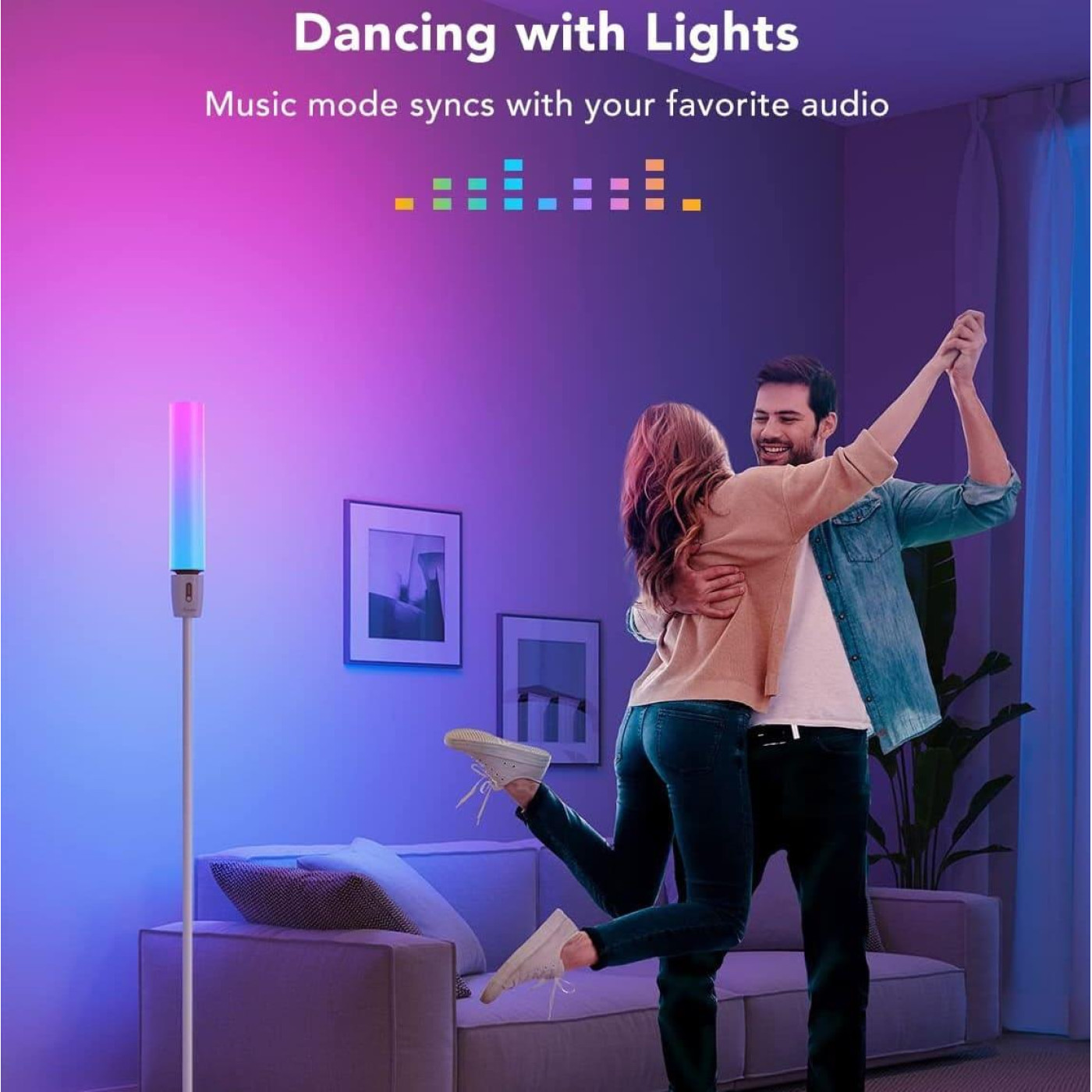 Торшер розумний Govee H6078, 1500Lm, RGBICW, WI-FI/Bluetooth, білий