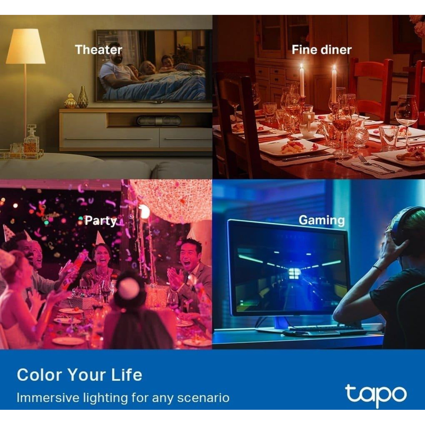 Розумна багатобарвна Wi-Fi лампа TP-LINK Tapo L530E 2шт N300