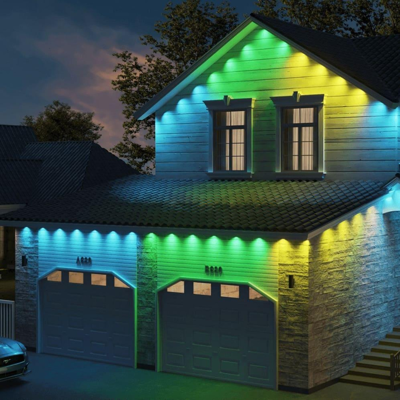 Гирлянда Smart LED Govee H705A Permanent Outdoor Lights RGB, IP67, 30м, кабель прозорий