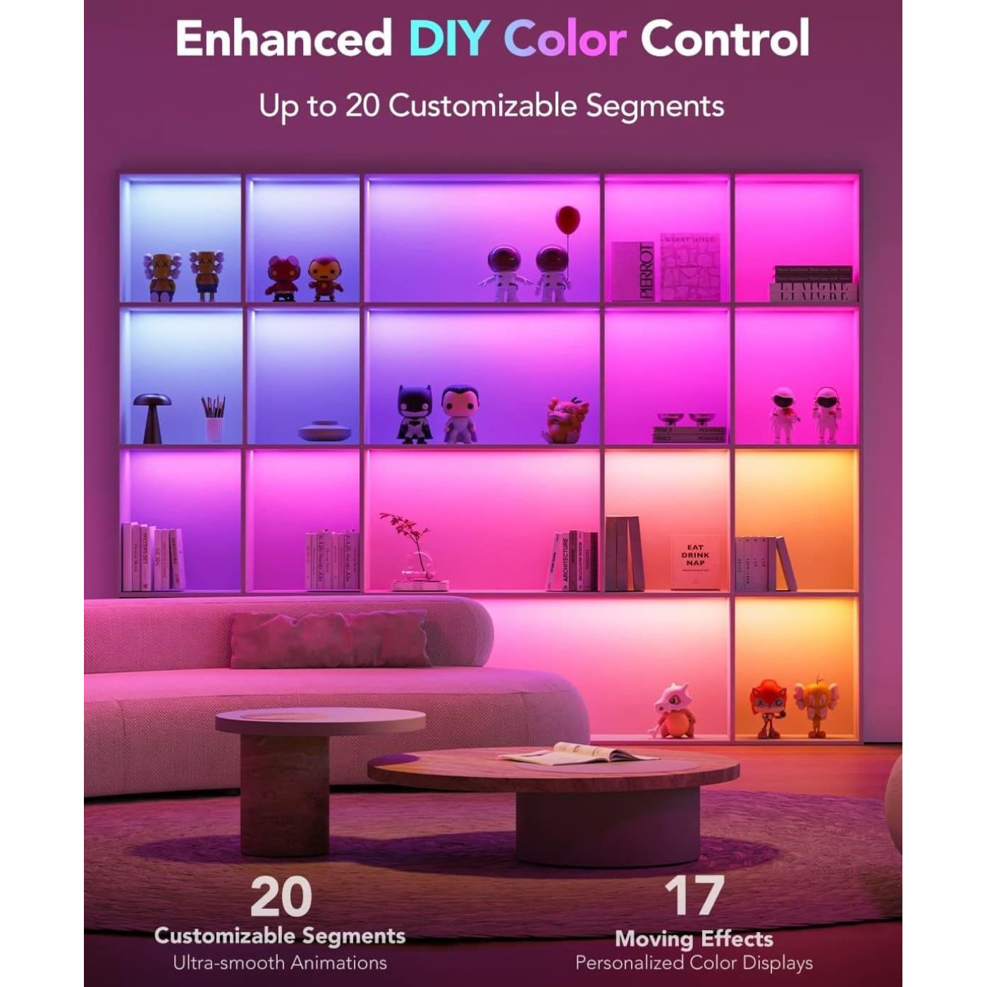 Стричка свитлодиодна розумна Govee H100E LED Strip Light M1 Matter Compatible 1m extension of H61E1, 5м, Билий