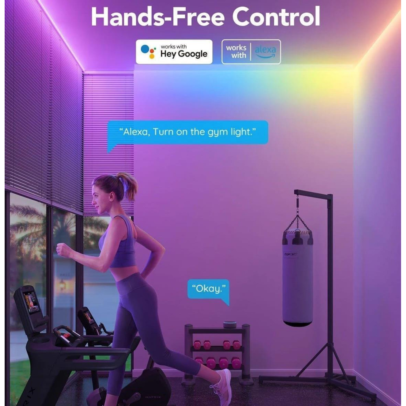 Стрічка світлодіодна розумна Govee H61E1 RGBICW LED Strip Lights, 5м, Білий