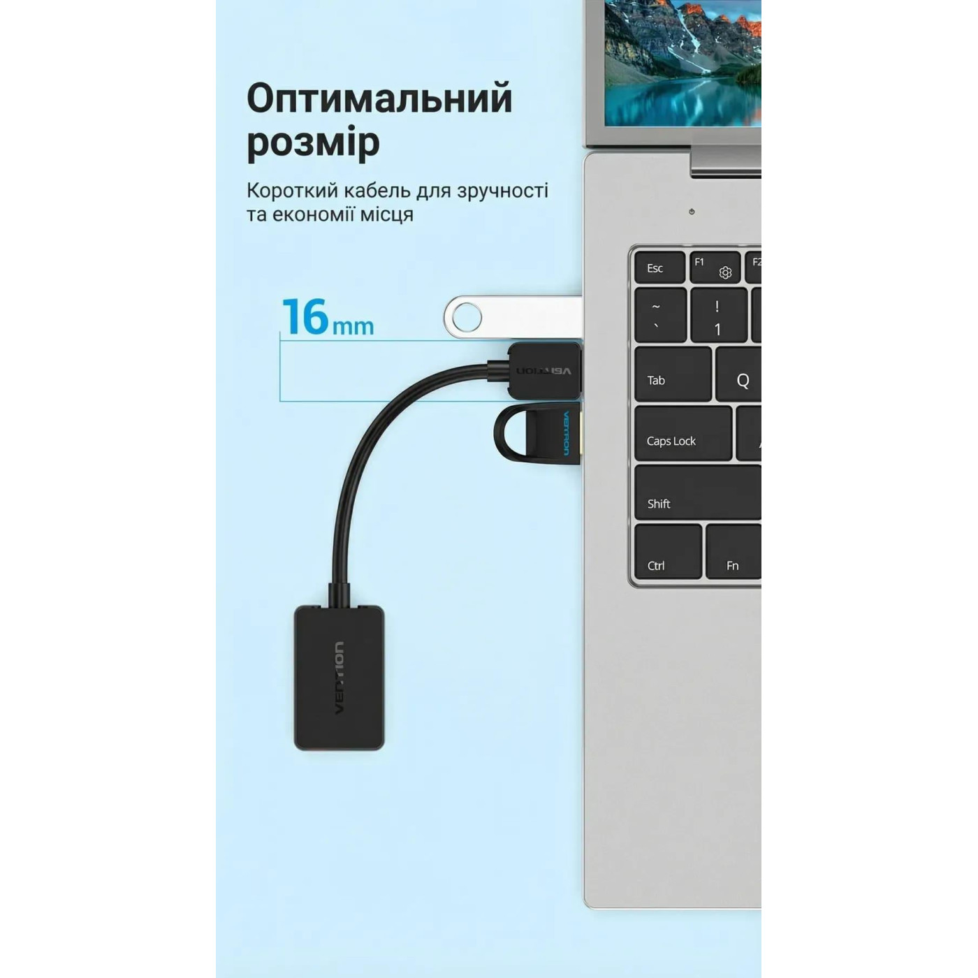 Звуковая карта Vention USB AUX jack, 2*TRRS (Mic + Ear) 1м чорна (CDYBF)