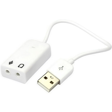 Звукова карта China USB, Virtual 7.1 Channel, C-Media, кабель 25 см, біла (B00812)