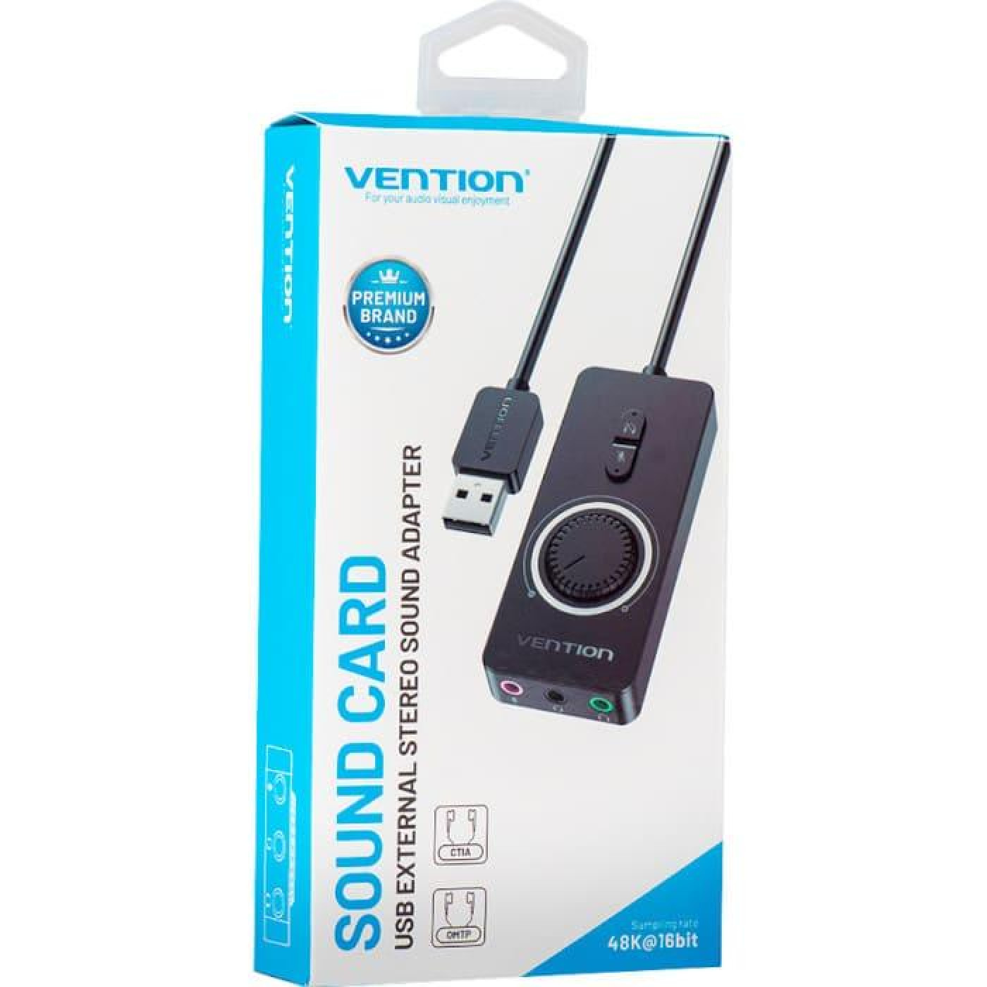Звуковая карта Vention USB Audio USB - 3х3,5 мм jack 0.15m Volume Control (CDRBB)