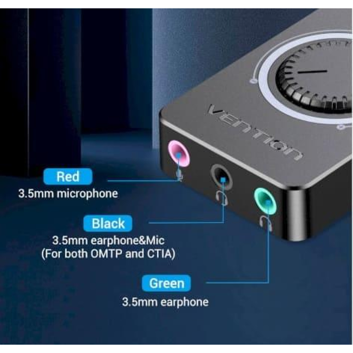 Звуковая карта Vention USB Audio USB - 3х3,5 мм jack 0.15m Volume Control (CDRBB)
