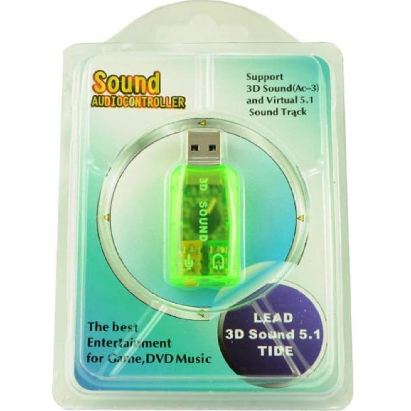 Звуковая карта ATcom USB-sound card 5.1 3D sound (Windows 7 ready) (7807)