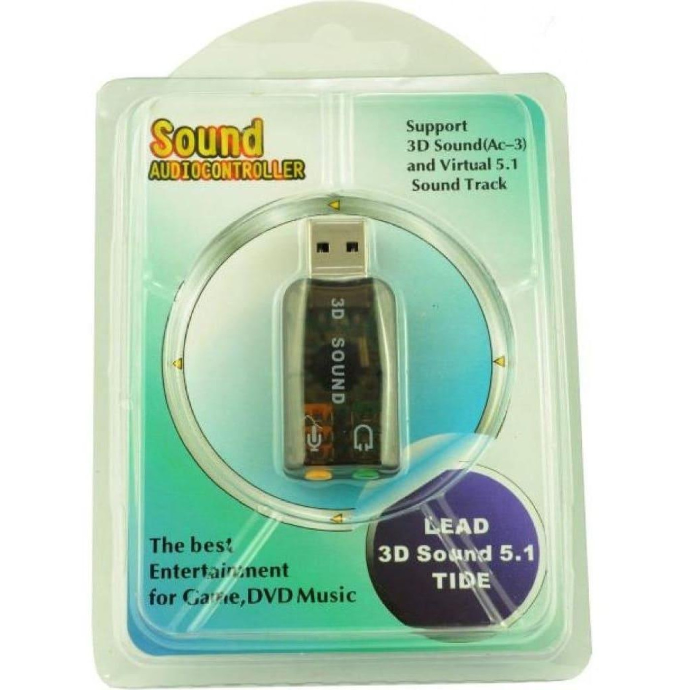 Звуковая карта ATcom USB-sound card 5.1 3D sound (Windows 7 ready) (7807)