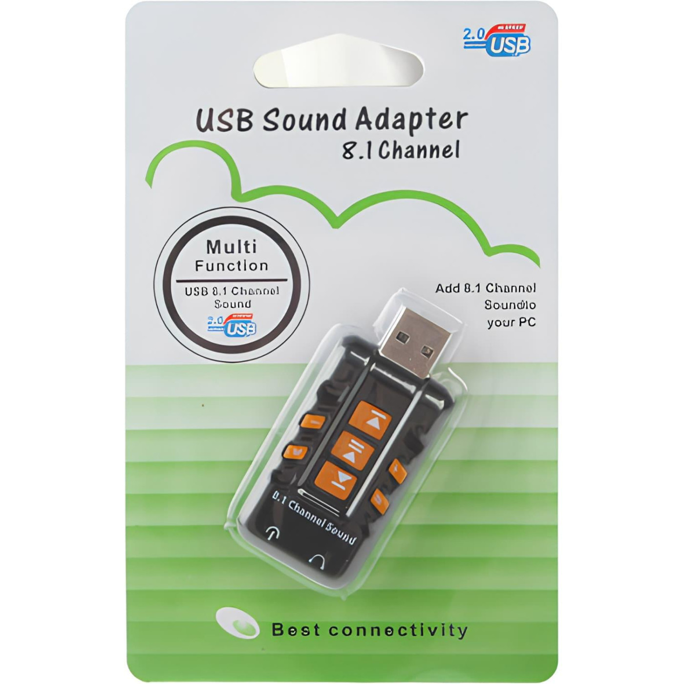 Звукова карта China Kingda USB, Virtual 8.1 Channel Black, RTL (B00226)