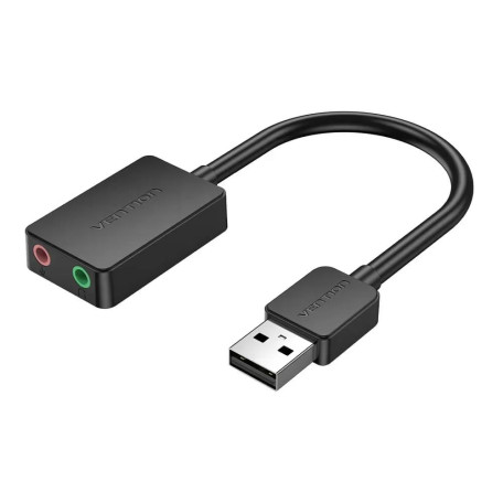 Звукова карта Vention USB AUX jack, 2*TRRS (Mic + Ear) 1м чорна (CDYBF)