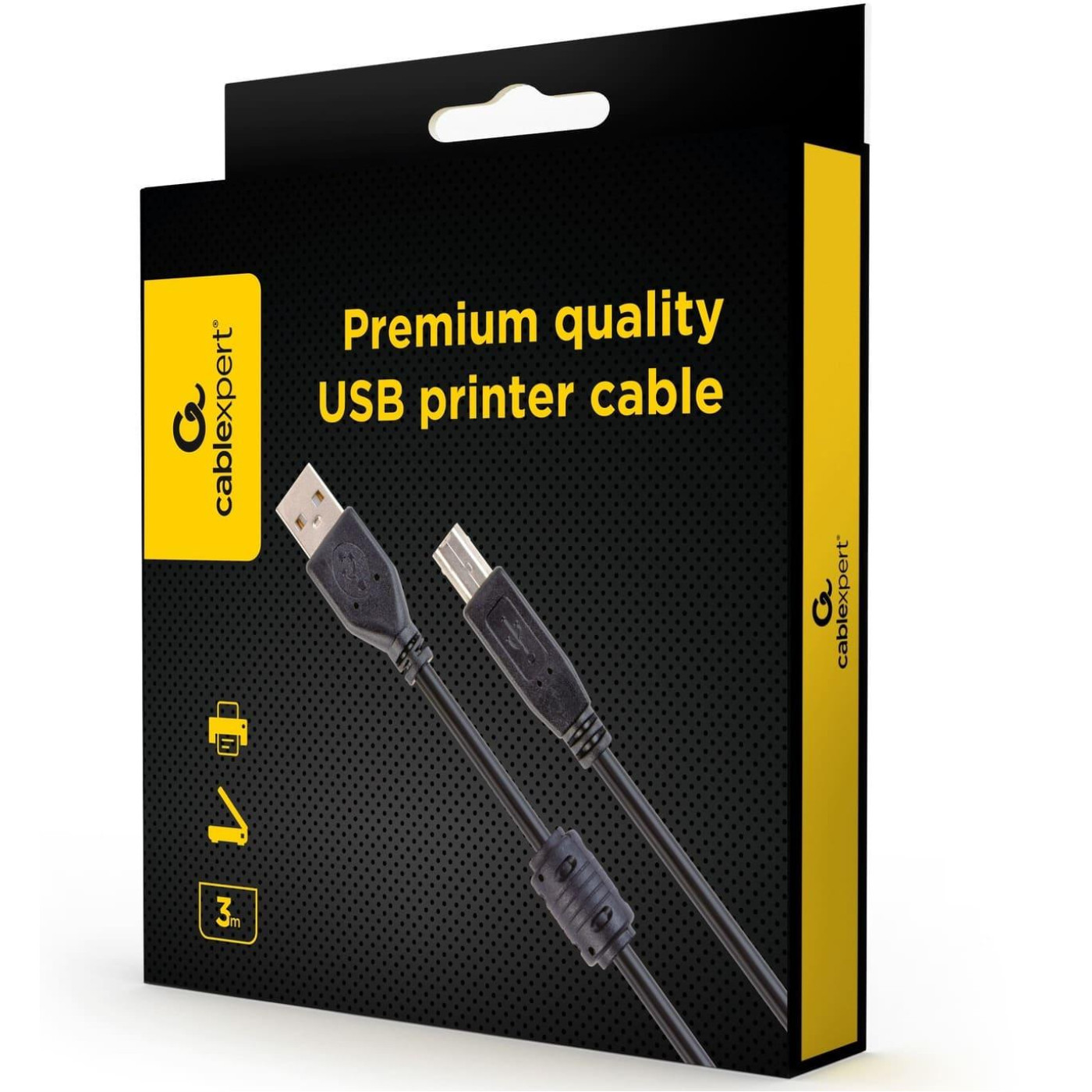 Кабель Cablexpert CCFB-USB2-AMBM-3M, USB 2.0 A-папа/B-папа, 3 м., блістер