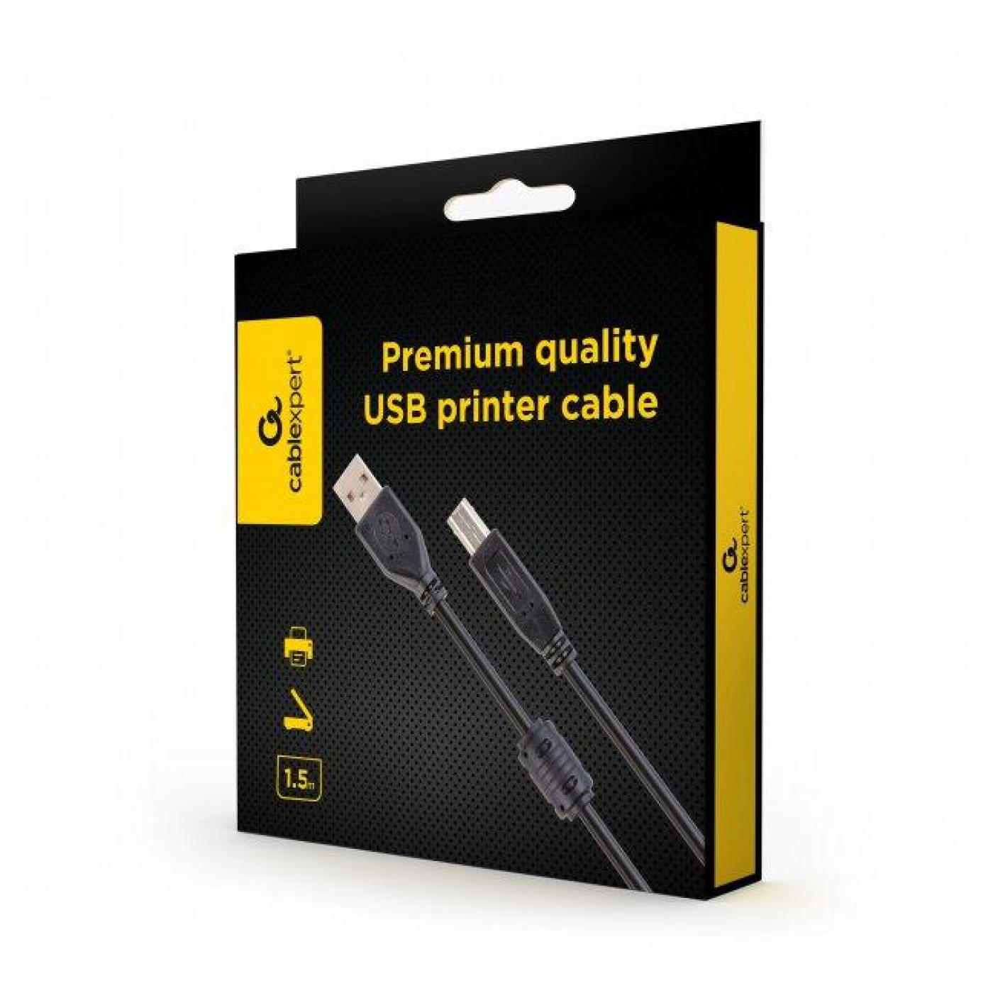Кабель Cablexpert CCFB-USB2-AMBM-1.5M, USB 2.0 A-папа/B-папа, 1,5 м., блистер
