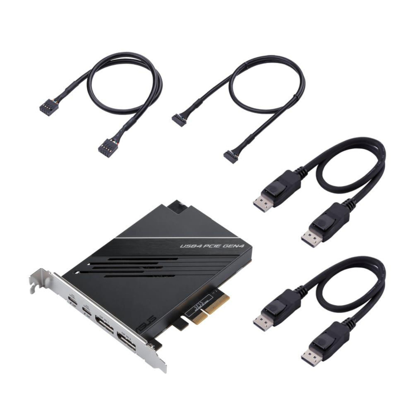 ASUS USB4 PCIe Gen4 Card, dual USB4® ports (USB-C®) ports, DisplayPort™ 1.4, PCIe® 4.0 x4 interface