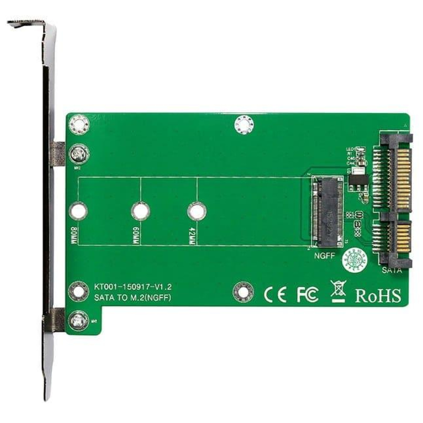 Контроллер Maiwo SATA to M.2 (NGFF) B-key SSD 22*42, 22*60, 22*80 mm, with full profile bracket