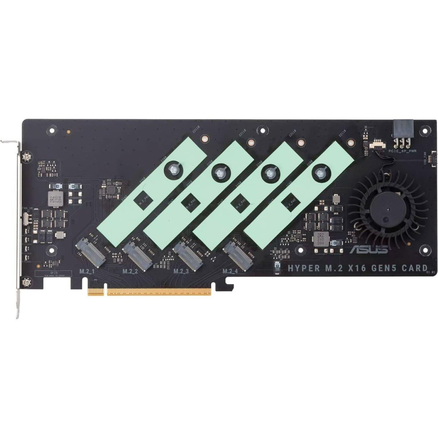 Плата-адаптер PCIe ASUS Hyper M.2 X16 PCIe 5.0 Expansion Card GEN 5 (90MC0CY0-M0EAY0)
