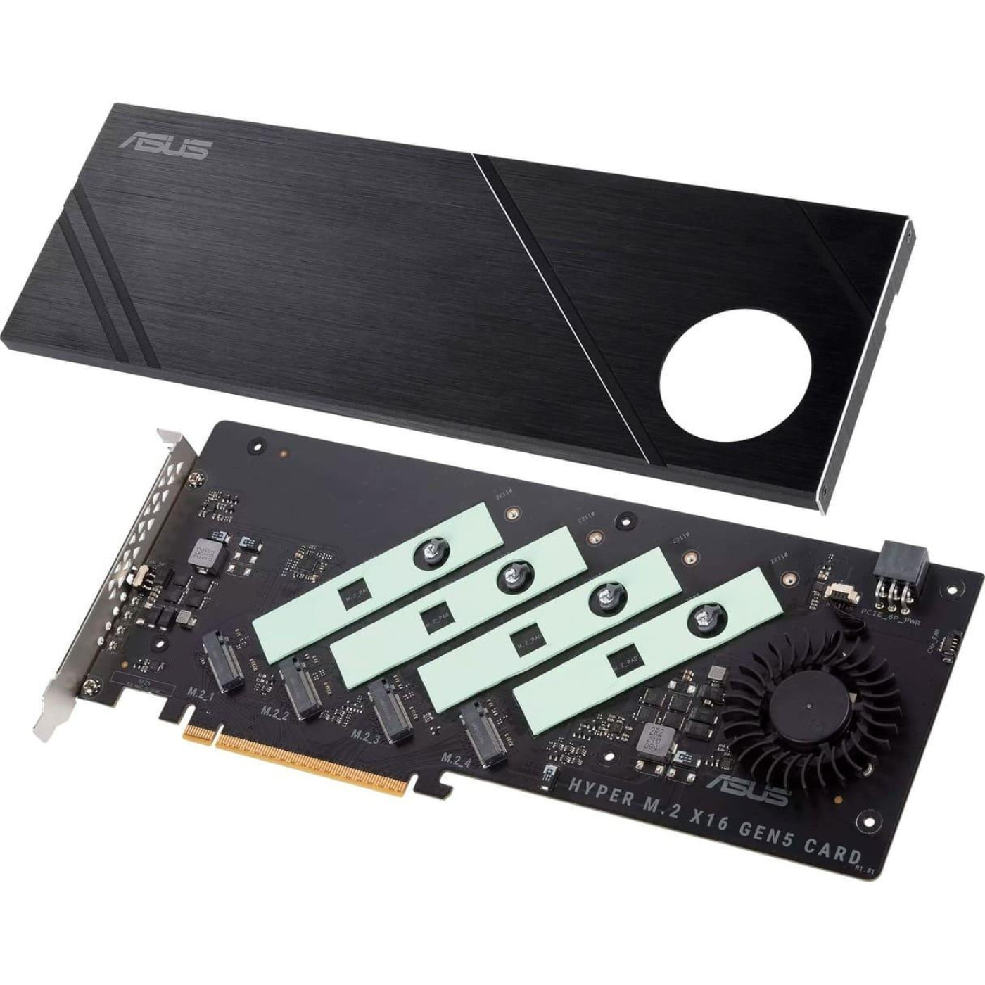 Плата-адаптер PCIe ASUS Hyper M.2 X16 PCIe 5.0 Expansion Card GEN 5 (90MC0CY0-M0EAY0)