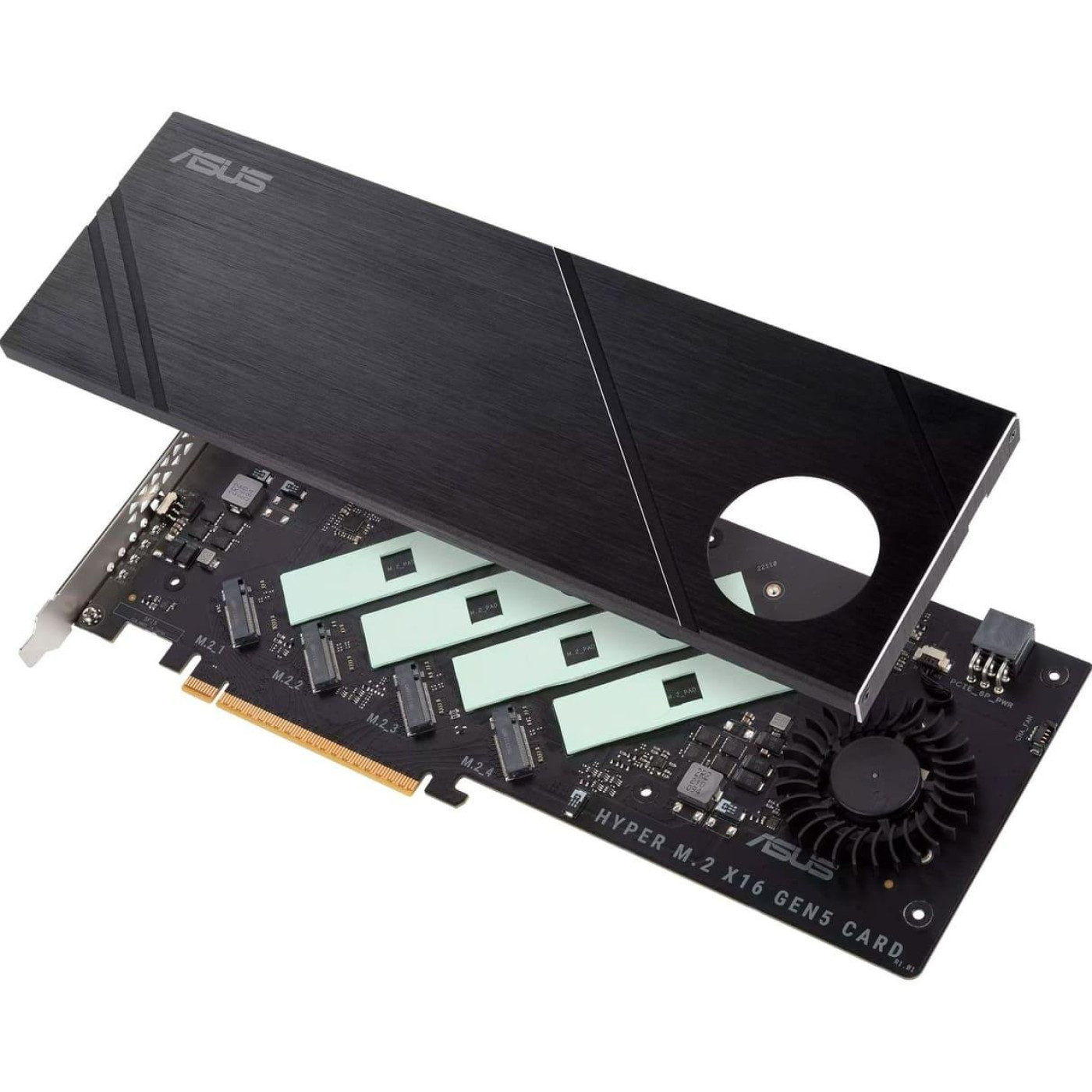 Плата-адаптер PCIe ASUS Hyper M.2 X16 PCIe 5.0 Expansion Card GEN 5 (90MC0CY0-M0EAY0)