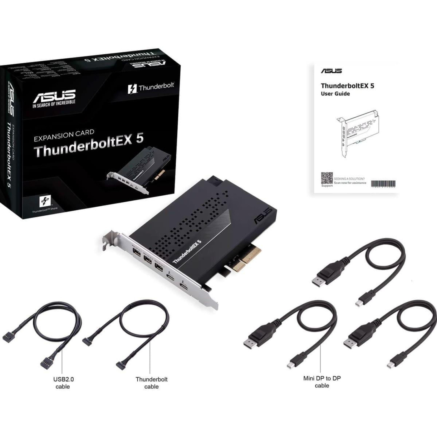 Плата-адаптер PCIe ASUS ThunderboltEX 5 USB Type-C PCIe 4.0 X4 Expansion Card (90MC0E50-M0EAY0)