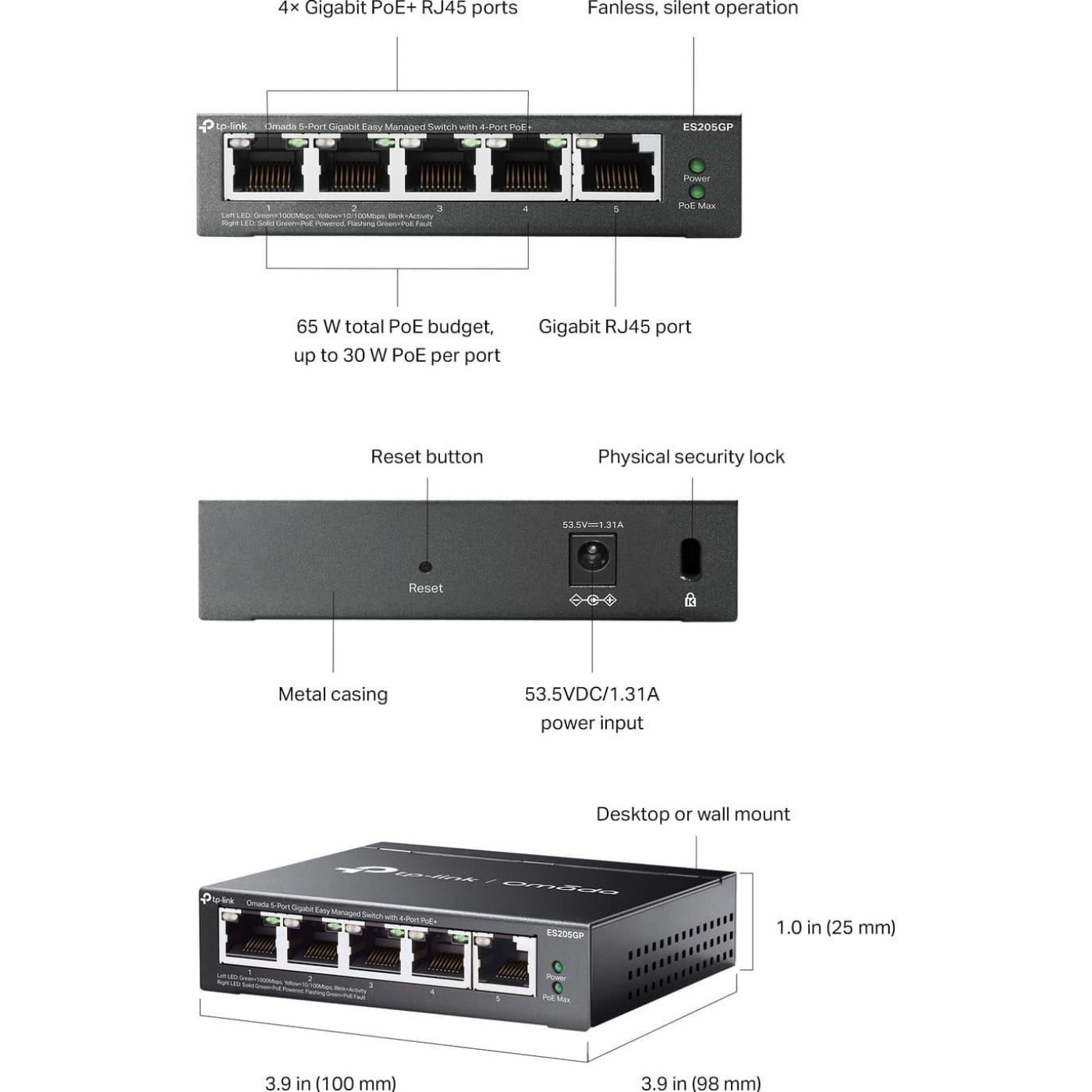 Комутатор TP-Link ES205GP (ES205GP)