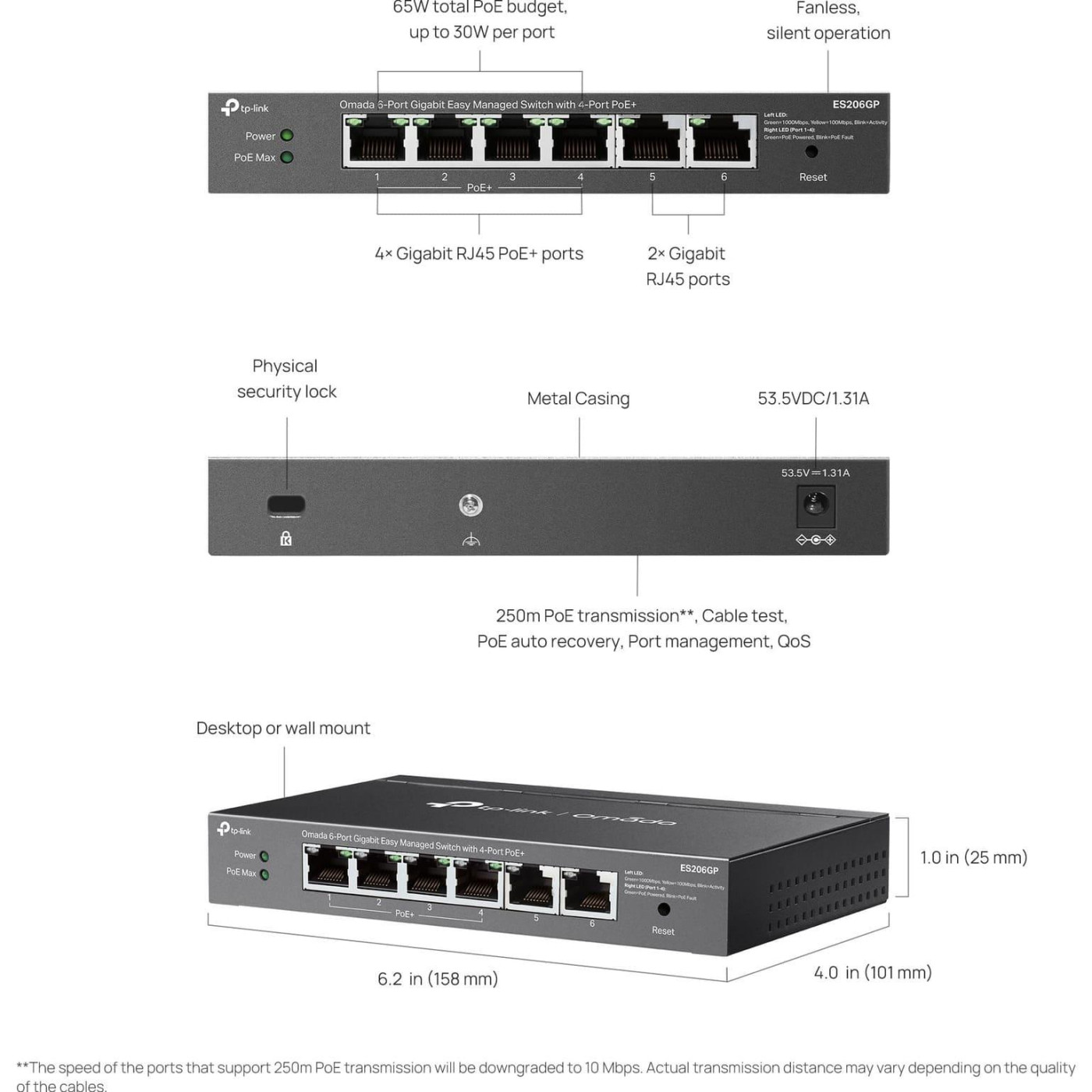 Комутатор TP-Link ES206GP (ES206GP)