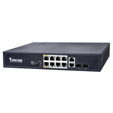 Комутатор Vivotek AW-FGT-100D-120, Unmanaged 8xFE PoE + 2xGE Combo Switch (AW-FGT-100D-120)