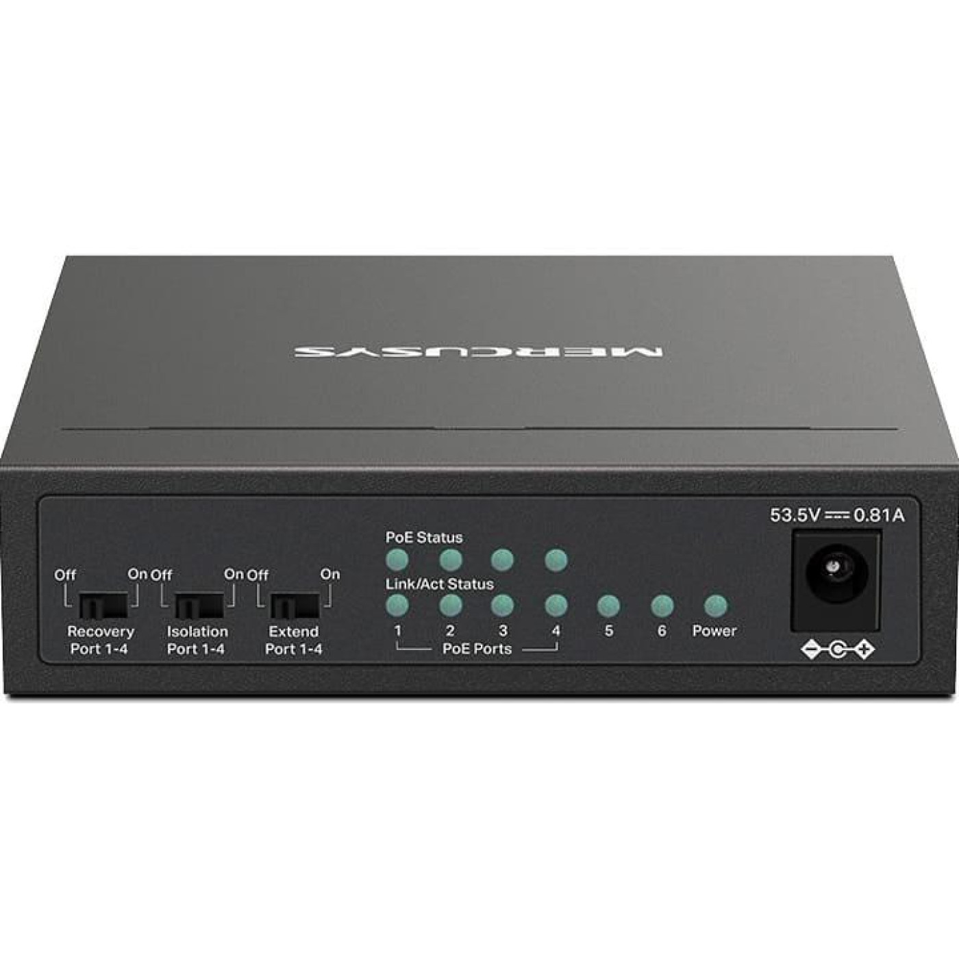 Комутатор Mercusys 6-портовий 10/100 Мбіт/с ( 4 портів PoE+ ) Mercusys, MS106LP (MS106LP)