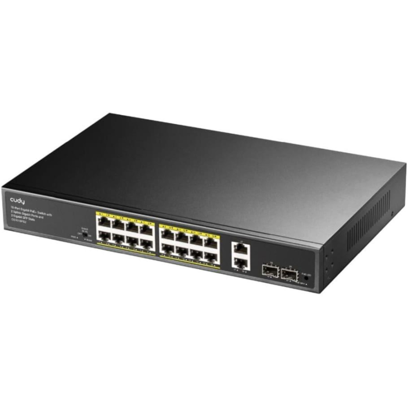 Коммутатор Cudy GS1018PS2, 16-Port Gigabit PoE+ Switch with 2 Uplink Gigabit Ports and 2 Gigabit SFP (GS1018PS2)