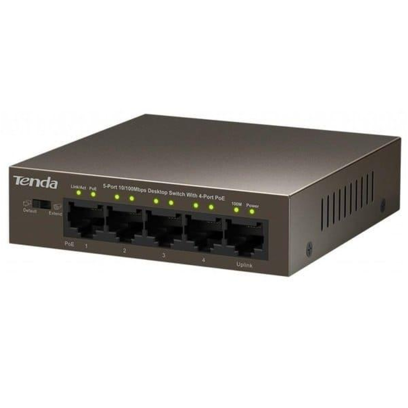 Комутатор Tenda TEF1105P-4-63W (1xFE+4xFE PoE, 58Вт max) (TEF1105P-4-63W)