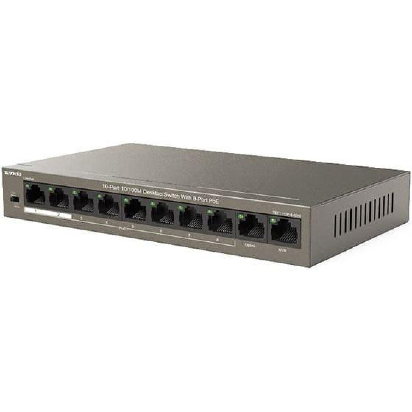 Комутатор Tenda TEF1110P-8-63W (8xFE PoE, 2xFE uplink, Max PoE 99W) (TEF1110P-8-63W)