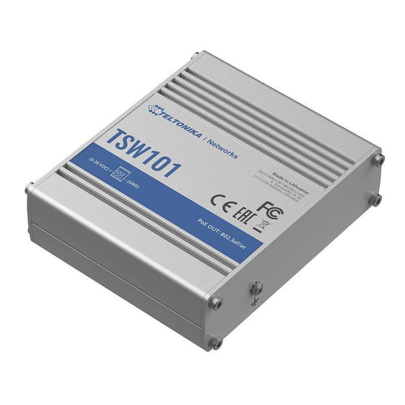 Коммутатор Teltonika TSW101 5 x Gigabit Ethernet po rts, 4 x PoE+ ports with 802.3af and 802.3at supp TSW101000000