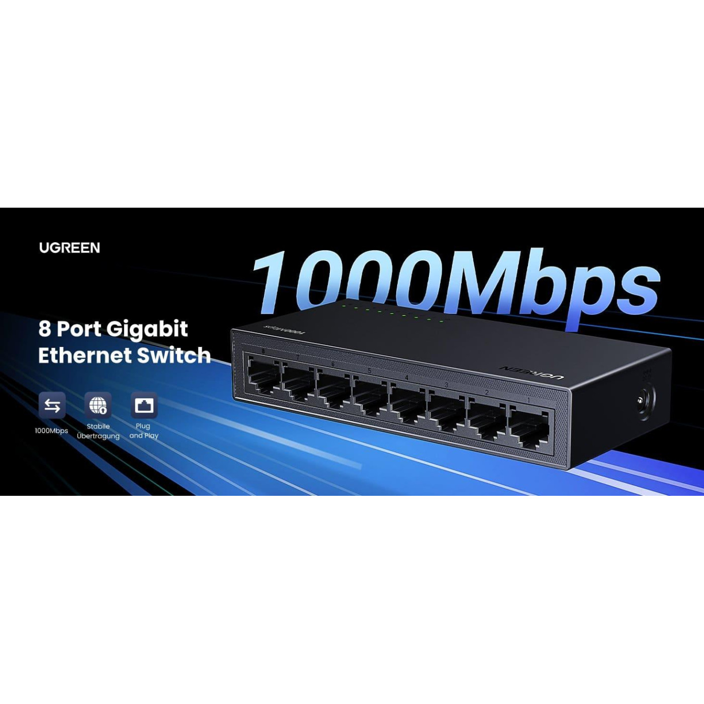 Коммутатор Ugreen Ugreen, 8-Port Gigabit Ethernet Switch (35499EU)
